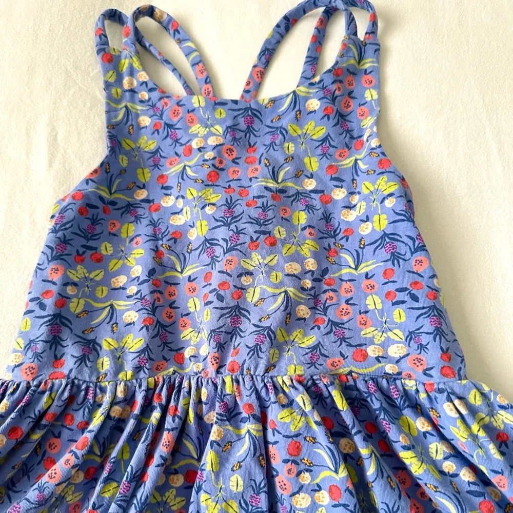 Tea Collection Blue Floral Sundress with Pink and Yellow Accents